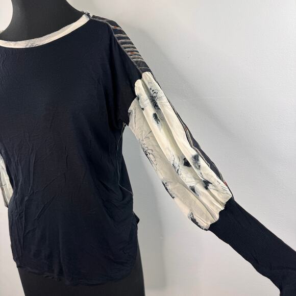 Anthropologie TINY Raye Pippa Top Printed Boat Neck Drop Shoulder Size Small S - Picture 3 of 6